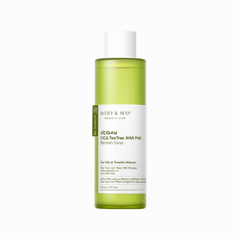 Mary And May - Vegan Cica Tea Tree AHA PHA Blemish Toner