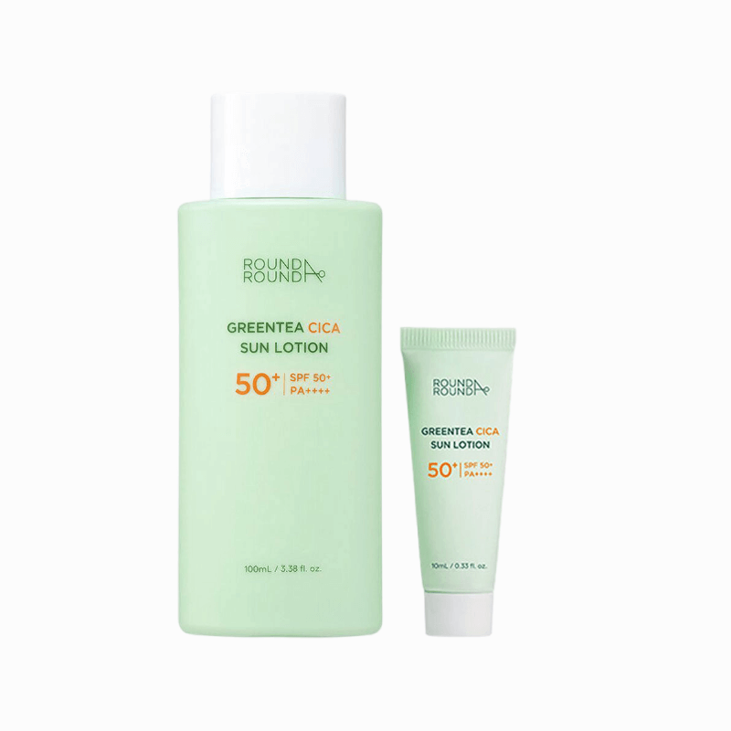 Round A'Round Greentea Cica Sun Lotion Set (100 Ml + 10 Ml)